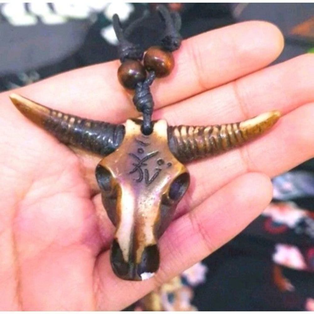 UNISEX horn head adjustable necklace